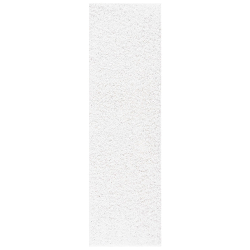 Assar Handmade Shag White Area Rug , Runner 2'3" x 8'