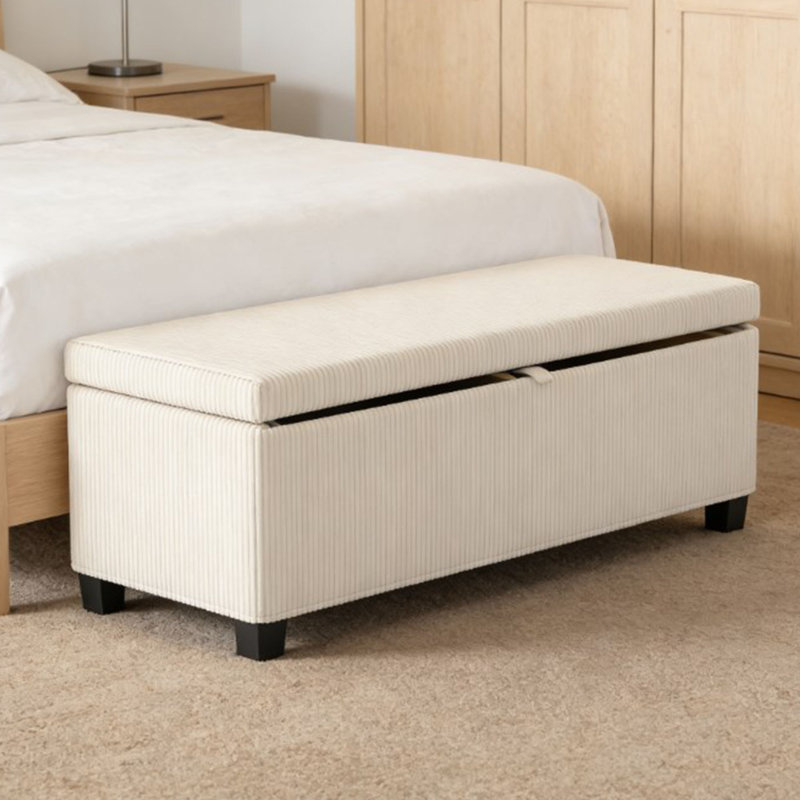 Banc repose-pieds avec rangement, Ivoire ivoire