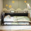Lit de jour simple d'angle avec couchette, canapé-lit pour chambre d'amis, noir
