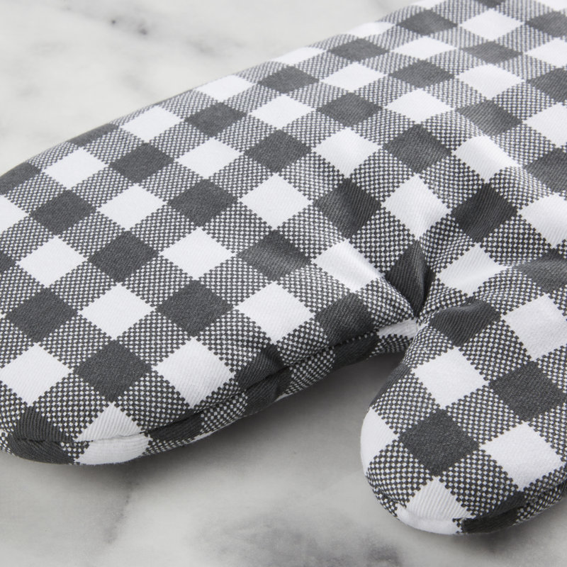 Ensemble de 2 gants de cuisine KitchenAid Gingham, 7 po x 13 po, Gris anthracite
