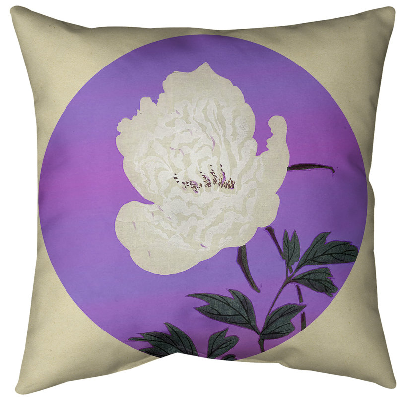 Insert de coussin décoratif de fleur japonaise, Duvet synthétique, 20 po x 20 po, Mauve
