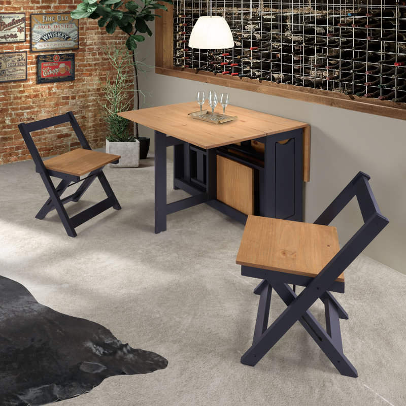 Palmateer 4 - Person Dining Set, Navy Blue