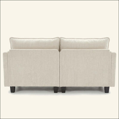 Canapé moderne en chenille, canapé compact à 2 places avec deux ports de chargement USB et poches latérales, petit canapé pour chambre, bureau et appartement.