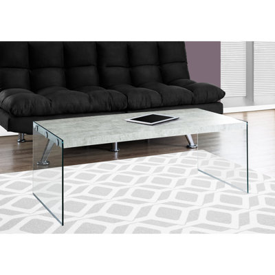 Contemporary Accent Table In Grey With Tempered Glass, Versatile Option Coffee Glass Top, Blending And Industrial Style