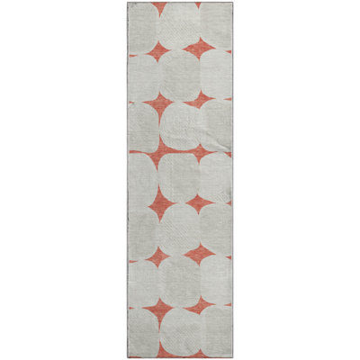 Premium Machine Washable Prisco Salmon Rug