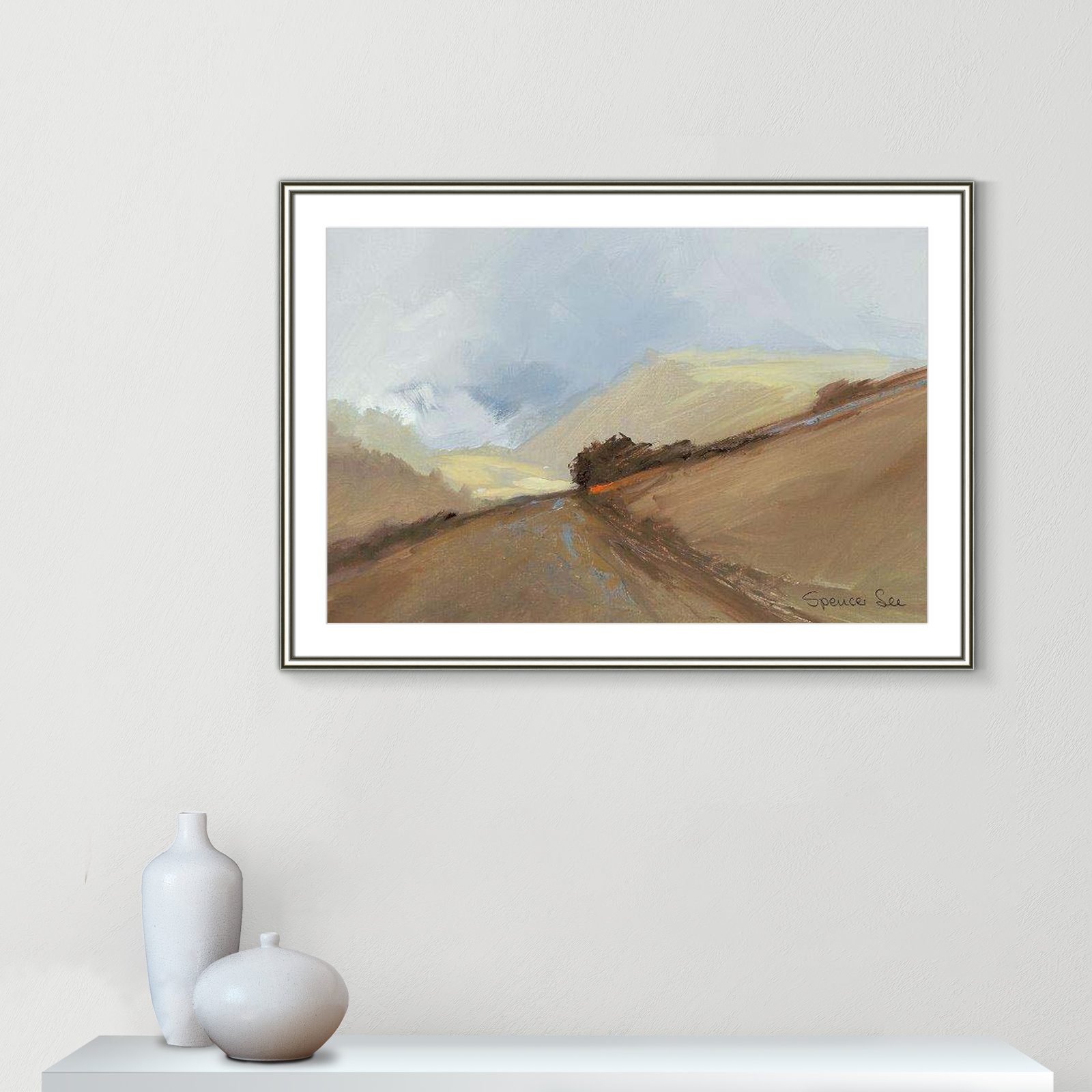 Heaven And Earth II by Spencer Lee, 30.75" H x 42.75" W x 0.75" D, Silver Framed
