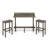 3-Piece Balcony Bar Set With Bottom Shelf Table And 2 Stools, Grey Finish