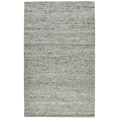 Rectangle Pickensville Hand-Knotted Wool Area Rug in Gray/Ivory