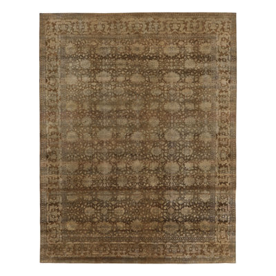 Rug & Kilim’S Modern Classics Rug In Beige And Gold Floral Lattice Design