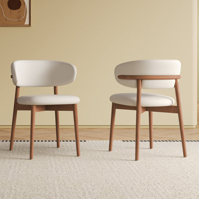 Chaise rembourrée en noyer Pu