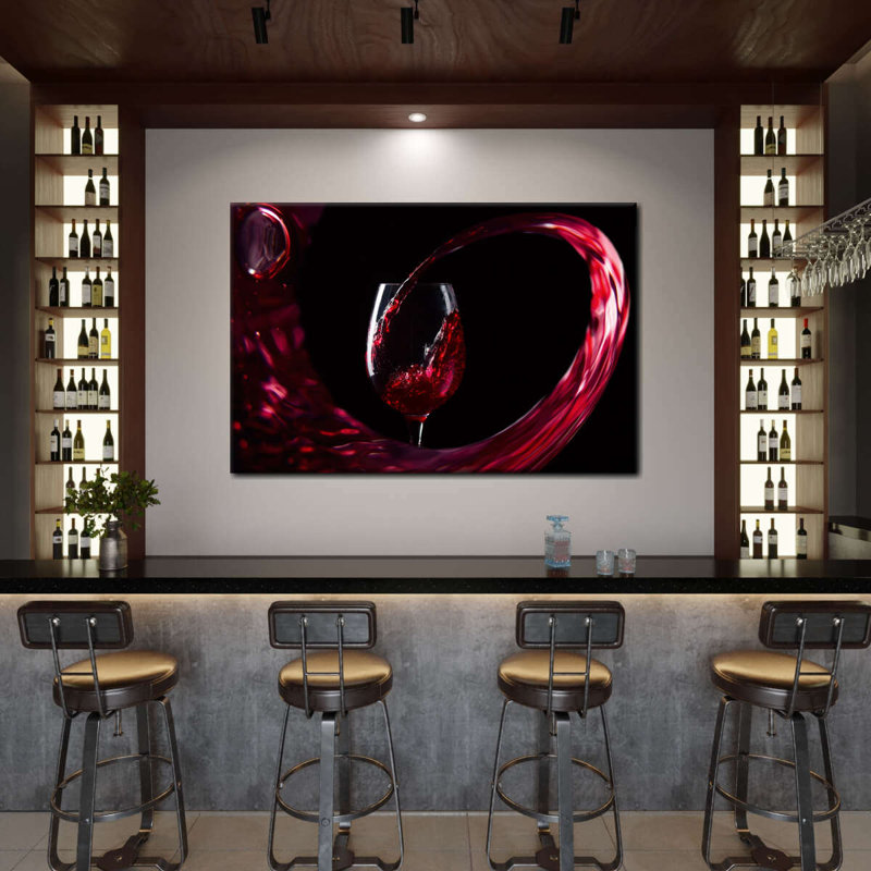 «Flowing Red Wine», reproduction sur toile, L 8 po x H 12 po