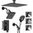 Ceiling Mount Pressure Balanced Shower System, 12" Dual  Showerheads System with Filter and Valve-128488829