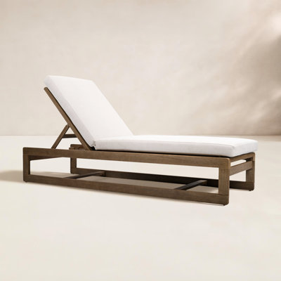 27" Eucalyptus Patio Chaise Lounge