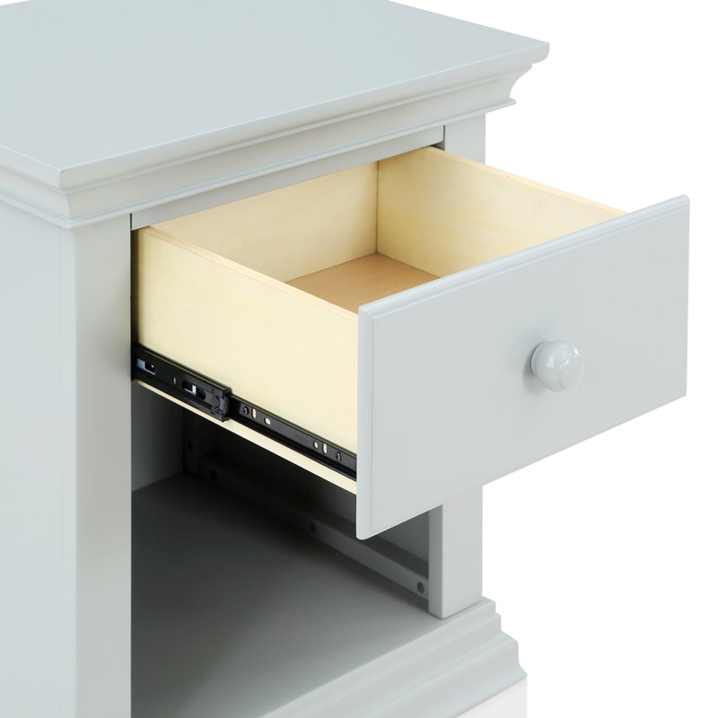 Table de chevet en bois massif Nazirah, Gris