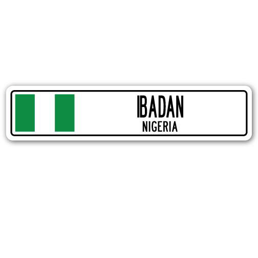 Plaque de rue Ibadan, H 4 po x l 18 po x P 1 po