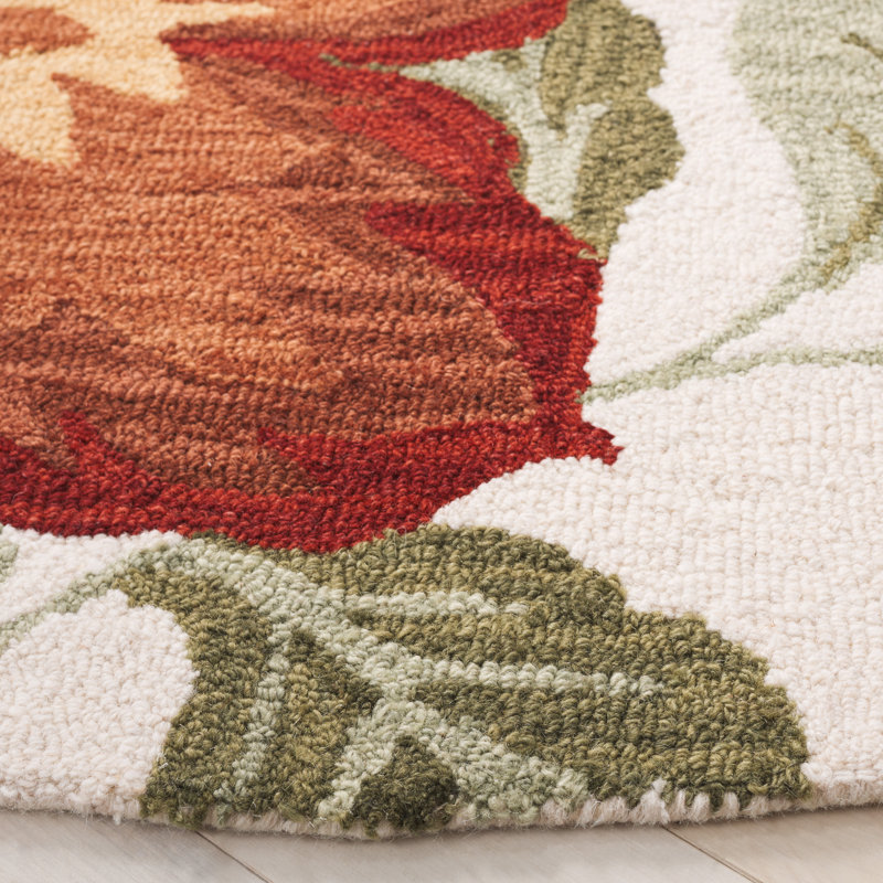 Chelsea Round Ivory Floral Hand Tufted Wool Rug