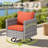 6-person Outdoor Sectional With Cushions,swivel Rockers And Fire Pit,all-weather Wicker Patio Set-1418890771