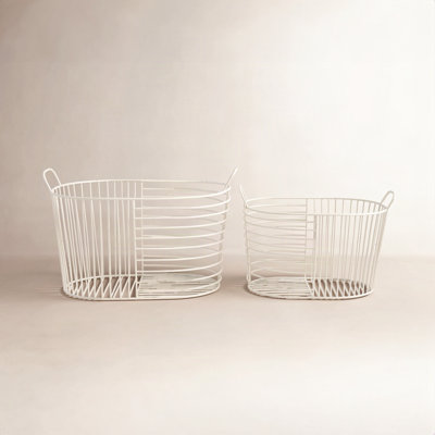 Abbie Metal Decorative Basket - Set of 2