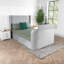Grey Velvet Lined Ottoman Tv Bed With Hybrid Mattress -73466401