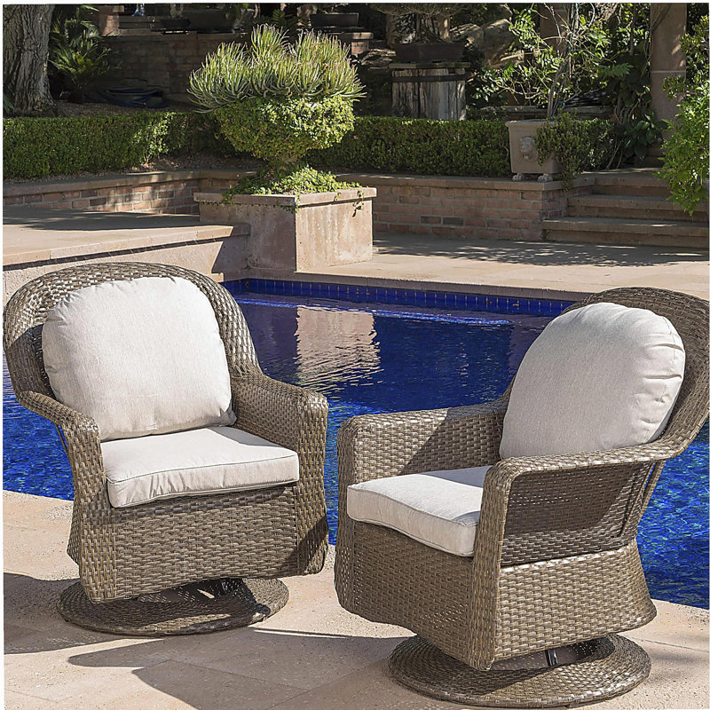 Fauteuil club pivotant, Brun, Beige