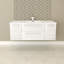 Ensemble de meuble-lavabo simple à fixation murale de 48 po pour la salle de bain avec comptoir en marbre synthétique Silhouette-870317906