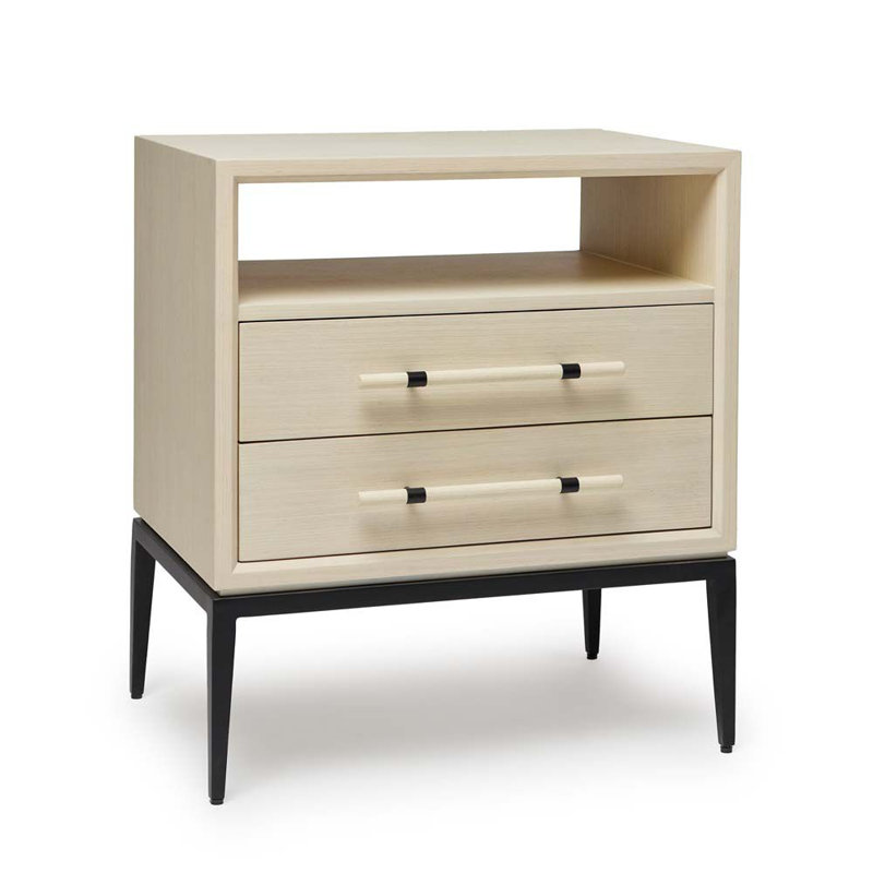 Commode de chevet Burton - Parchemin, Parchemin / noir mat
