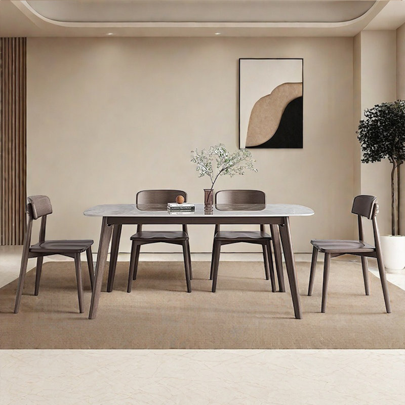 Rectangular modern sintered stone dining table, 29.53"H x 70.87"L x 31.5"W