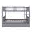 Rubber Wood Bunk Bed With Pull-Out Trundle, Convertible To Two Independent Beds-549930978