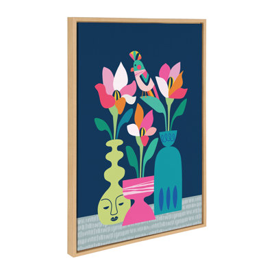«Mid Century Modern Magnolias» par Rachel Lee 3 Birdies Studio, reproduction d'art sur toile encadrée