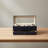 Black Leather Watch Box with Drawer and Glass Top