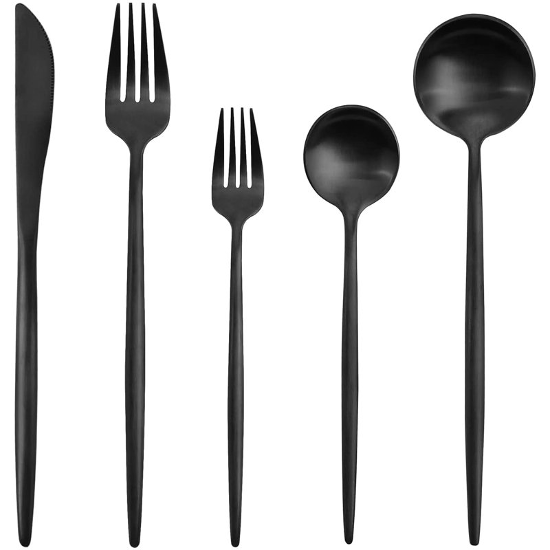 Ensemble de couverts 20 pièces Kadance, service pour 4, Noir