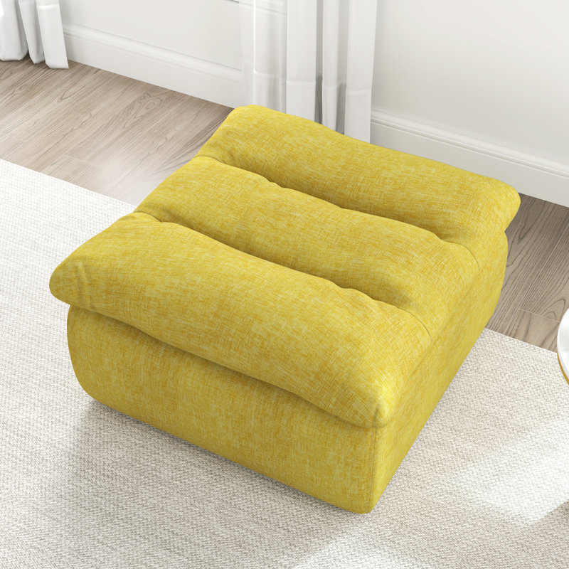 Repose-pieds de mois moderne et confortable Moises, Jaune