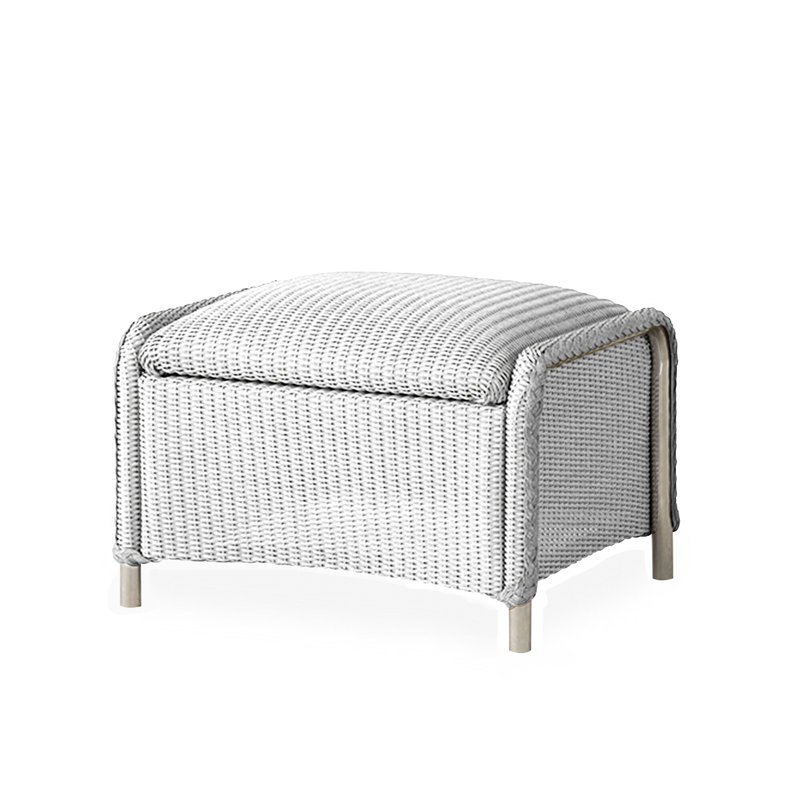 Reflections Outdoor Ottoman, White