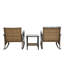 Chaise berçante pour l'extérieur - housses de coussin bleues, instructions d'assemblage faciles, robustes et confortables, se déplacent facilement, avec une table à assise profonde-495839286
