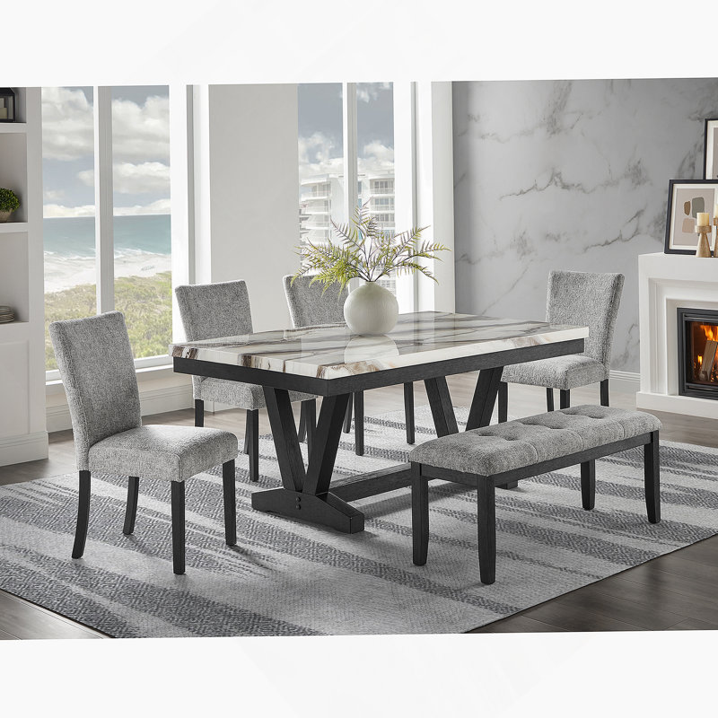 OCEANIC LIGHT GREY DINING BENCH