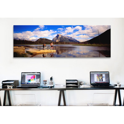 " Mountain Bikers Vermilion Lakes Alberta Canada " by Panoramic Images