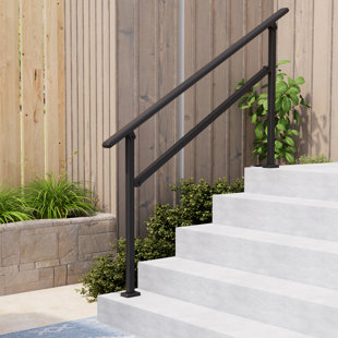 Hand Rails for Outdoor Steps,4-5 Step Railing for Stairs,Adjustable Porch Railing,Hand Rails for Seniors,Outdoor Deck Handrails for Exterior Steps
