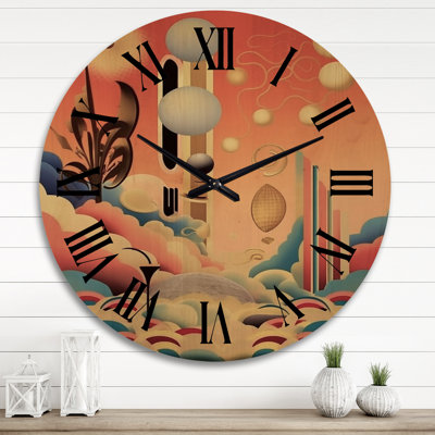 Horloge murale surdimensionnée en bois Dreamcity