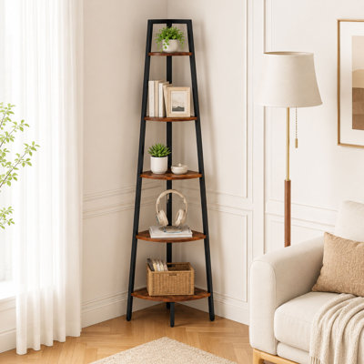 Étagère d'angle industrielle à 5 niveaux de 171,5 cm (67,5 po), structure en métal