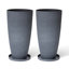 Ensemble de 2 pots à fleurs hauts et ronds-878031880-848505872