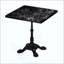 Table carrée en marbre fritté d'aspect marbre - base en fonte robuste pour bistro, café, bar et maison-798047392