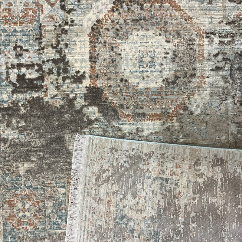 Tapis turc en laine et soie Bungalow Rose