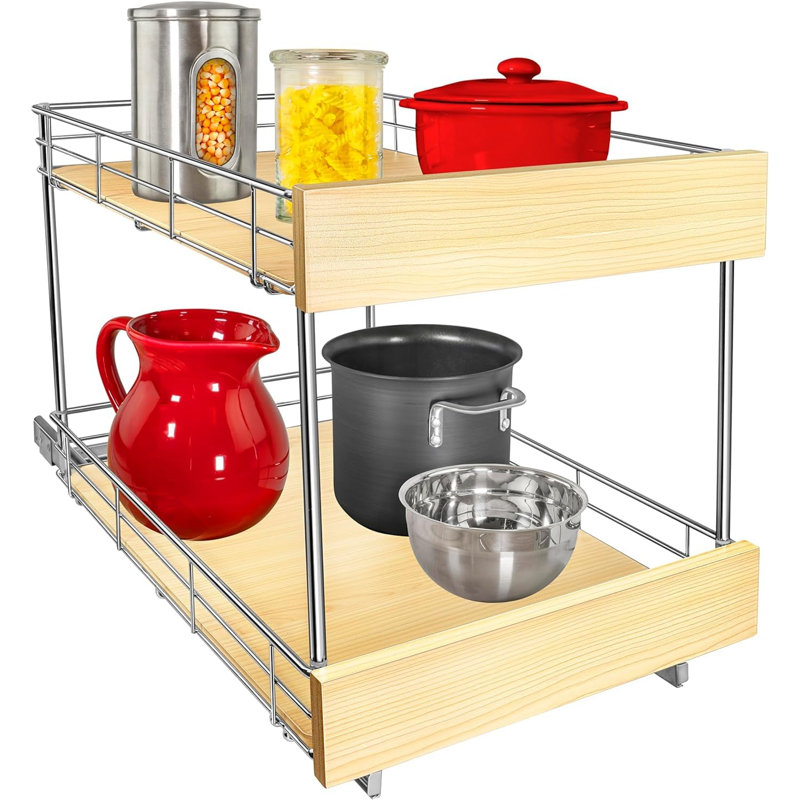 Rangement coulissant pour armoire, tablette coulissante (argent)