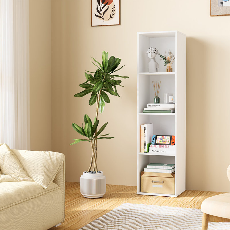 4 Wood Cube Storage, Cube Storage Bookshelf, Cubicle Shelf Bookcase For Living Room, Bedroom, Home Office, Vertical Or Horizontal