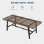 Table de salle à manger industrielle pour table rectangulaire de 8-10 à 86,6 po de long brun rustique, structure en métal robuste, surface d'aspect bois, maison, bureau, brun