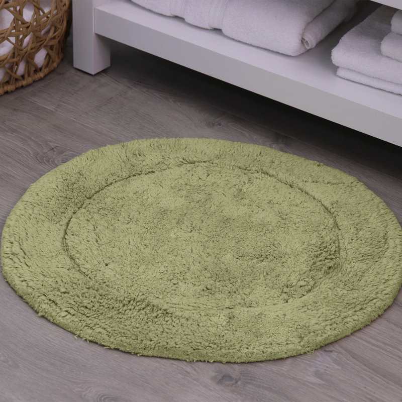 Tapis de salle de bain, Vert, Rond 30 po