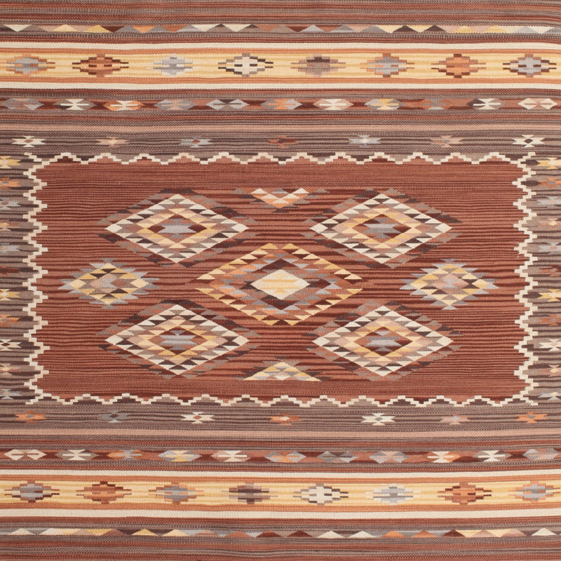 Tapis brun contemporain Lizard, Carré 5 pi