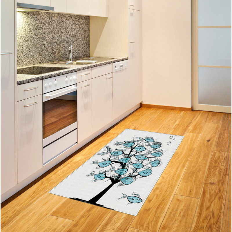 Fish High Density Long Fiber Poly Threads Decorative Area Rug Carpet, Rectangle 2'7" x 5'