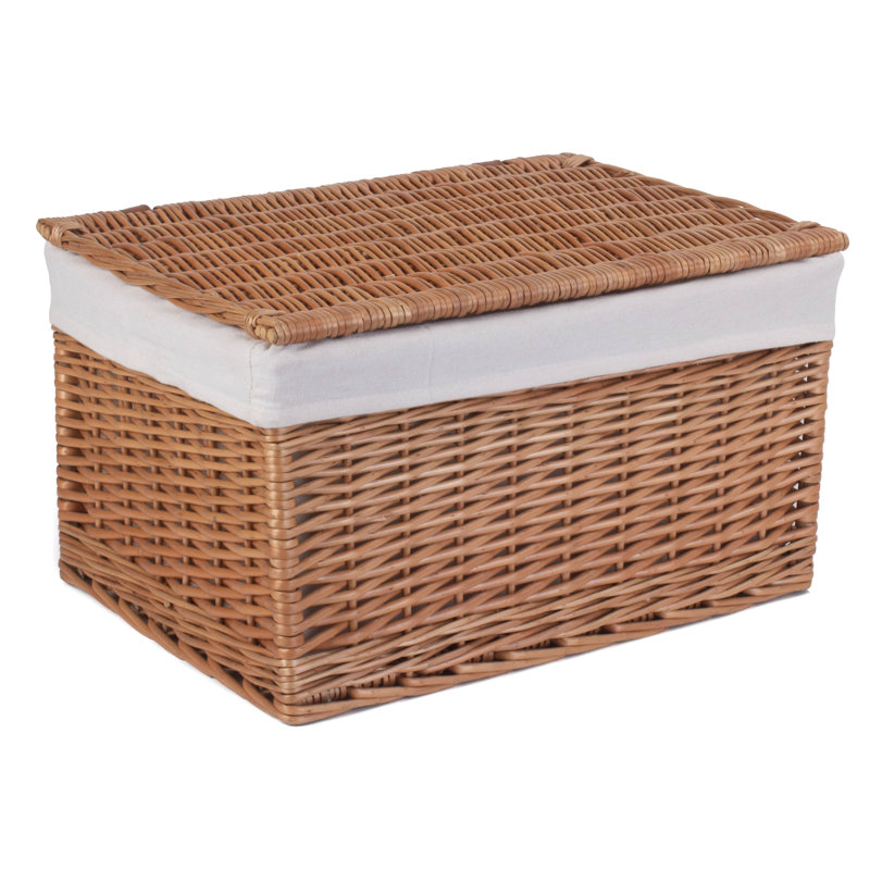 Wicker Lined 3 Piece Storage Hamper Set, Natural
