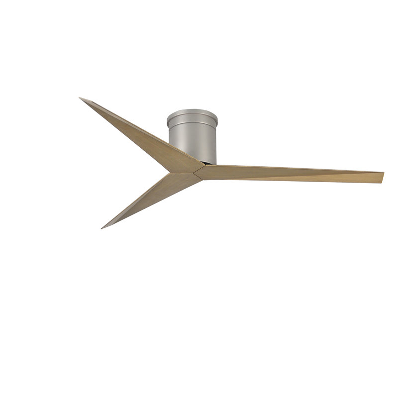 Galloway 56" 3 - Blade Ceiling Fan with Remote Control, Gray Ash Tone, Brushed Nickel